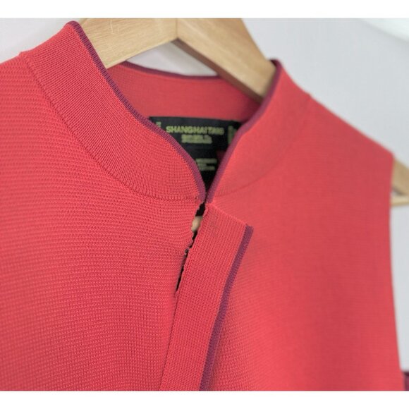 Shanghai Tang Mulberry Silk‎ & Cotton Mandarin Collar Knit Sweater Blouse Size M - Picture 12 of 14